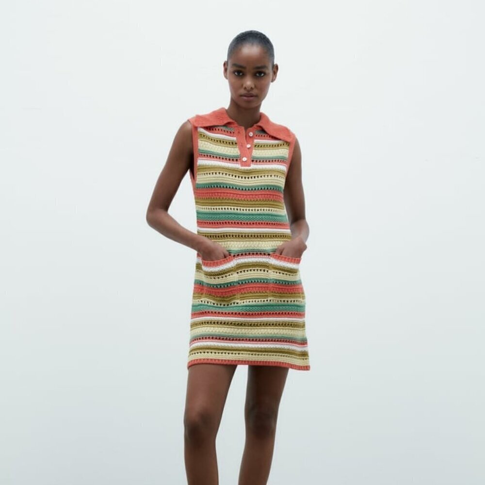 ZARA MULTICOLOR LADIES DRESS SIZE S 6427 011 330
